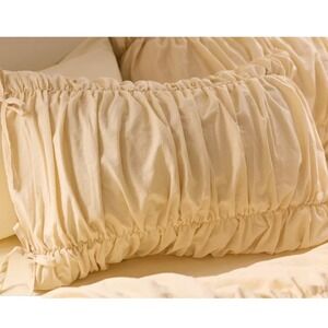 Urban Outfitters UO Melody Cinched Core Sham Set ButterCream (2 standard)